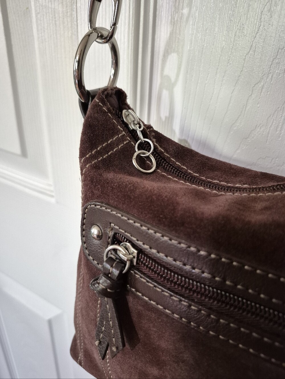 A.n.a brown leather suede crossbody bag - Picture 4 of 11